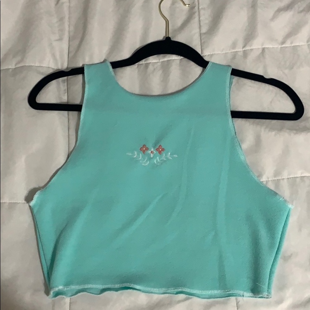 Blue crop top